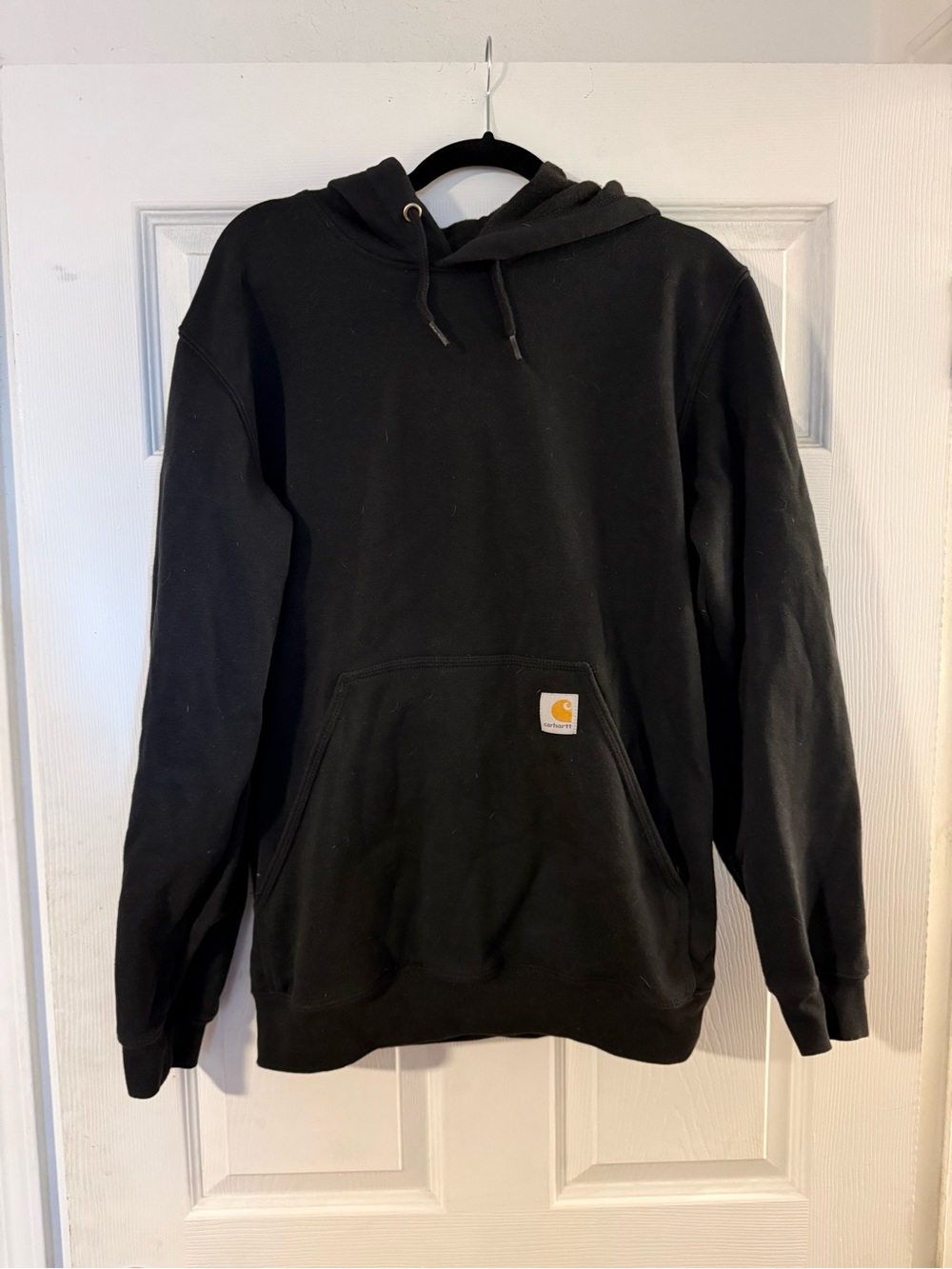 Carhartt Men's Black Crewneck Hoodie with Logo Patch